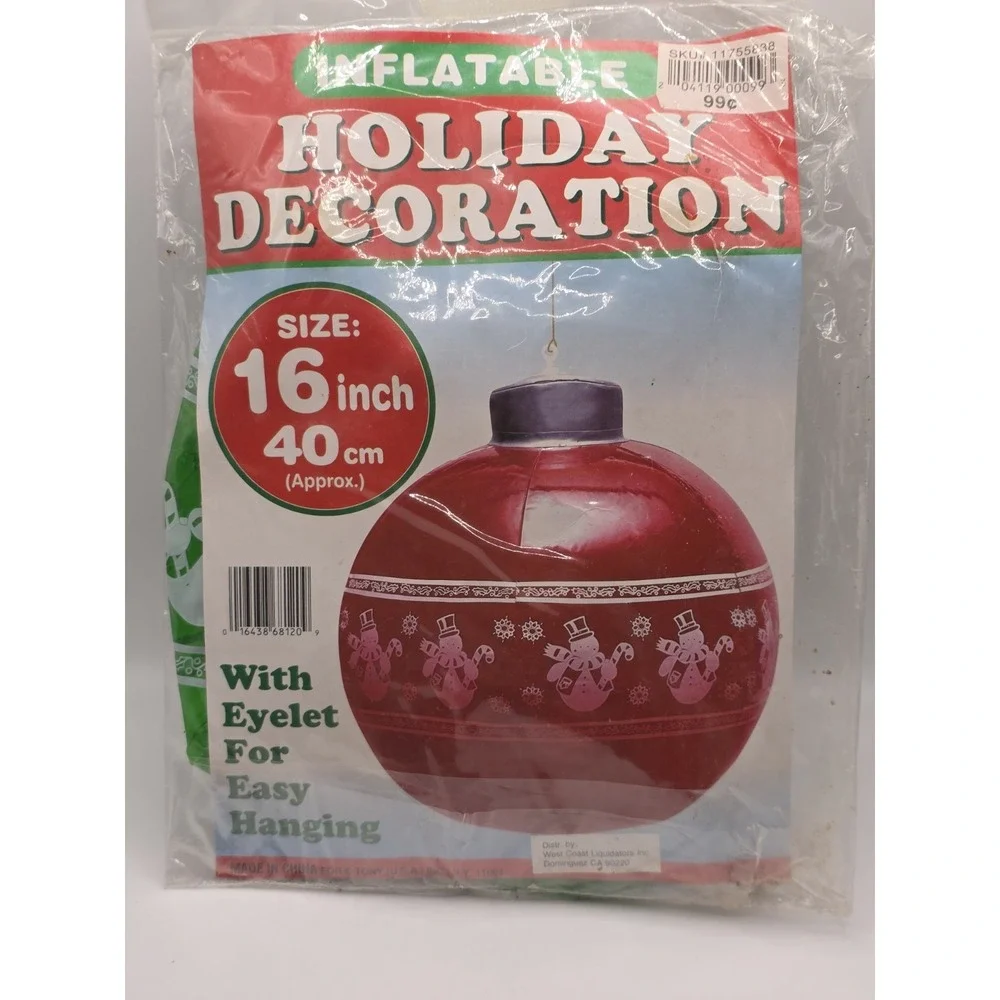 Vintage Blowup Holiday 3-d Ball Decorations New Old Stock Set Of 3